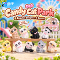 Candy Cat Park resin blind box collection: eight regular cat designs and one pearly secret with a 1.5% chance.