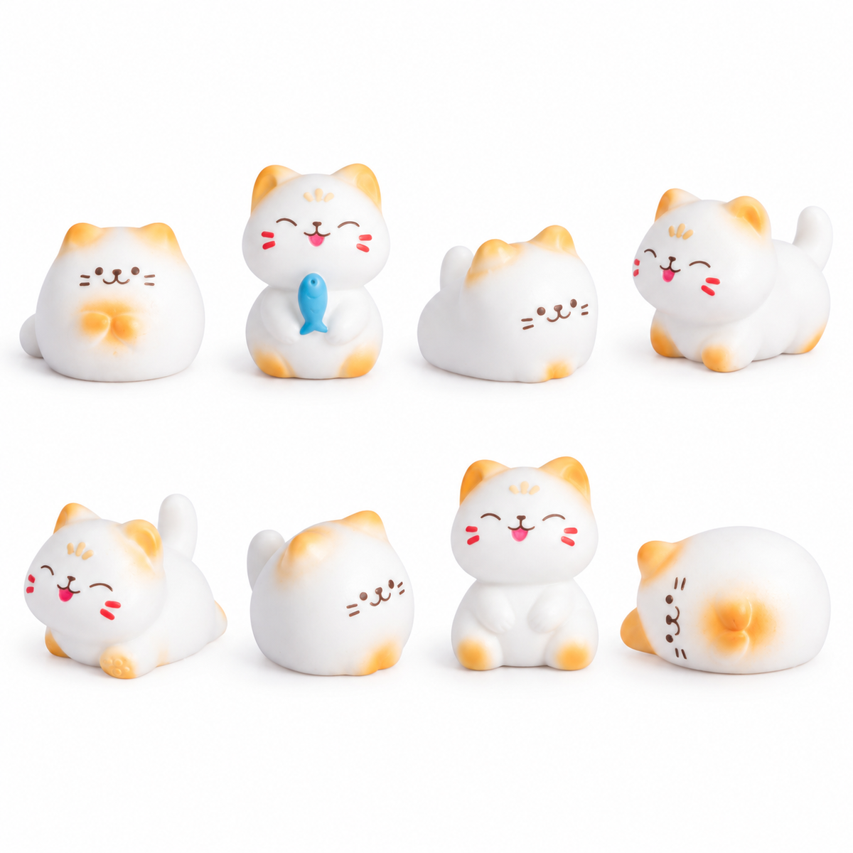 Little Purrs – Mini Resin Cat Figurines | 8-Piece Set