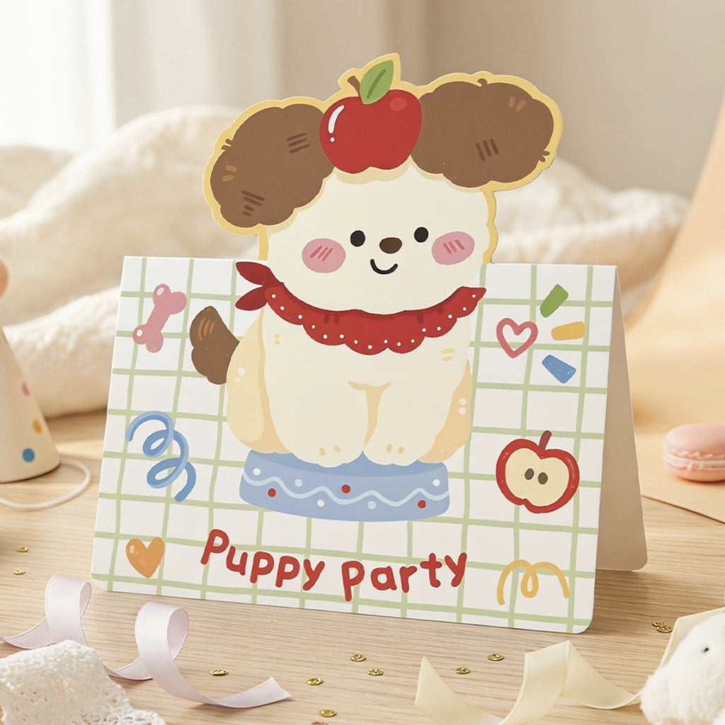 Puppy Party – Stand-Up Dog Greeting Card