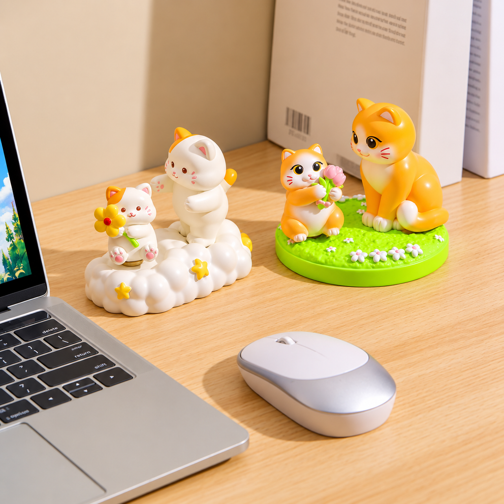 Interactive Spinning Cat Figurine – Cloud & Garden Designs｜2 Styles