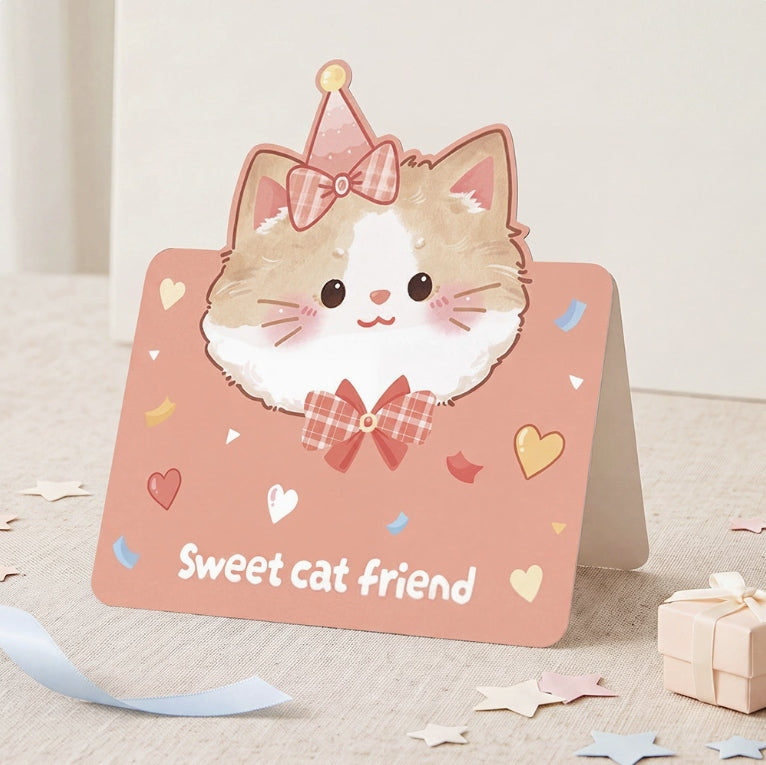 Party Pals – Stand-Up Puppy & Cat Greeting Cards