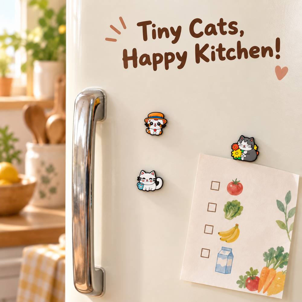 Purr-sonality Cats – Mini PVC Fridge Magnets, 19 Styles