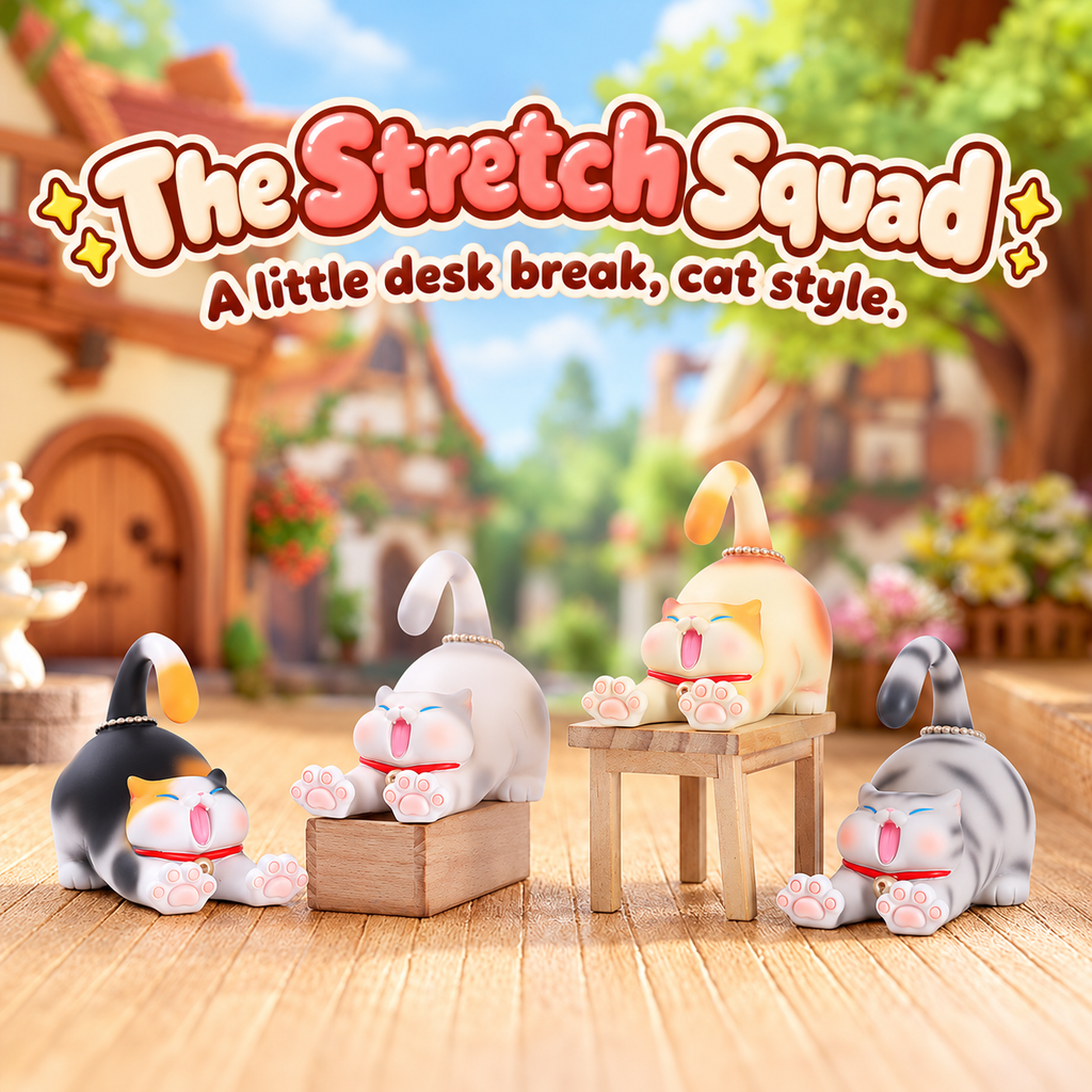 Meow Meow Party – Cat Phone Stand Blind Box, 8 Designs + 2 Secrets