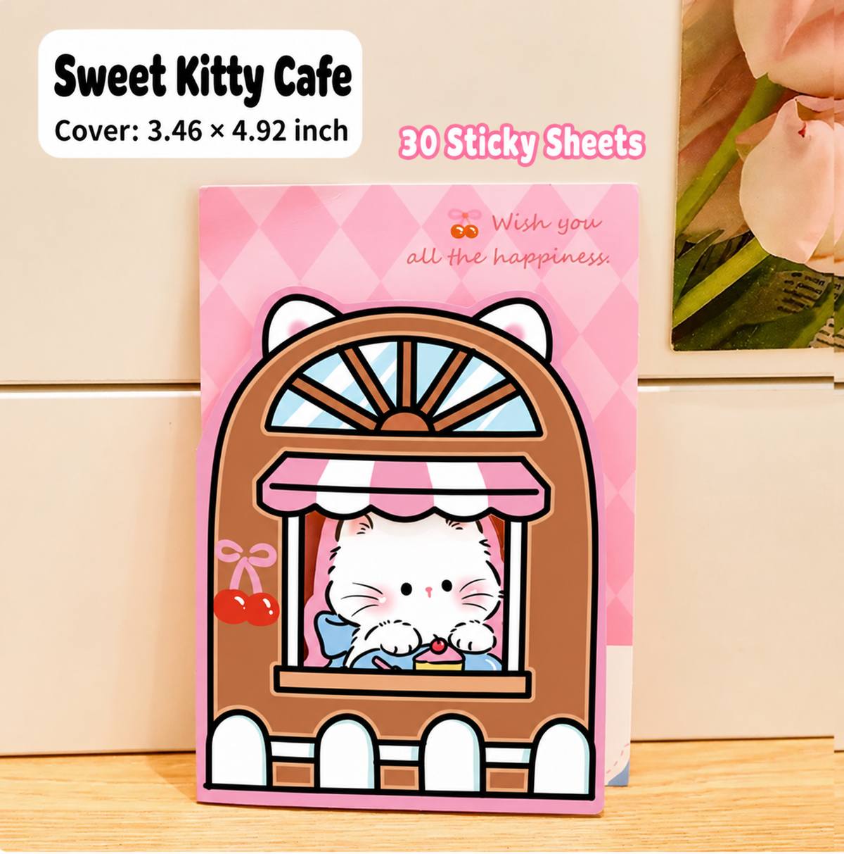 Peekaboo Cat – Window Sticky Notes | 30 Sheets, 4 Styles