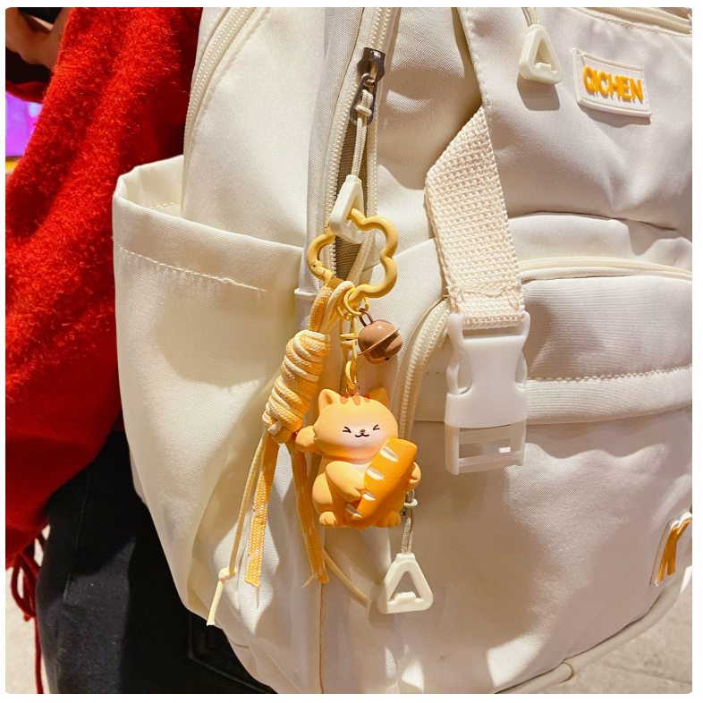Kitty Hugs – Cat Keychains with Rope Strap & Bell | 6 Styles