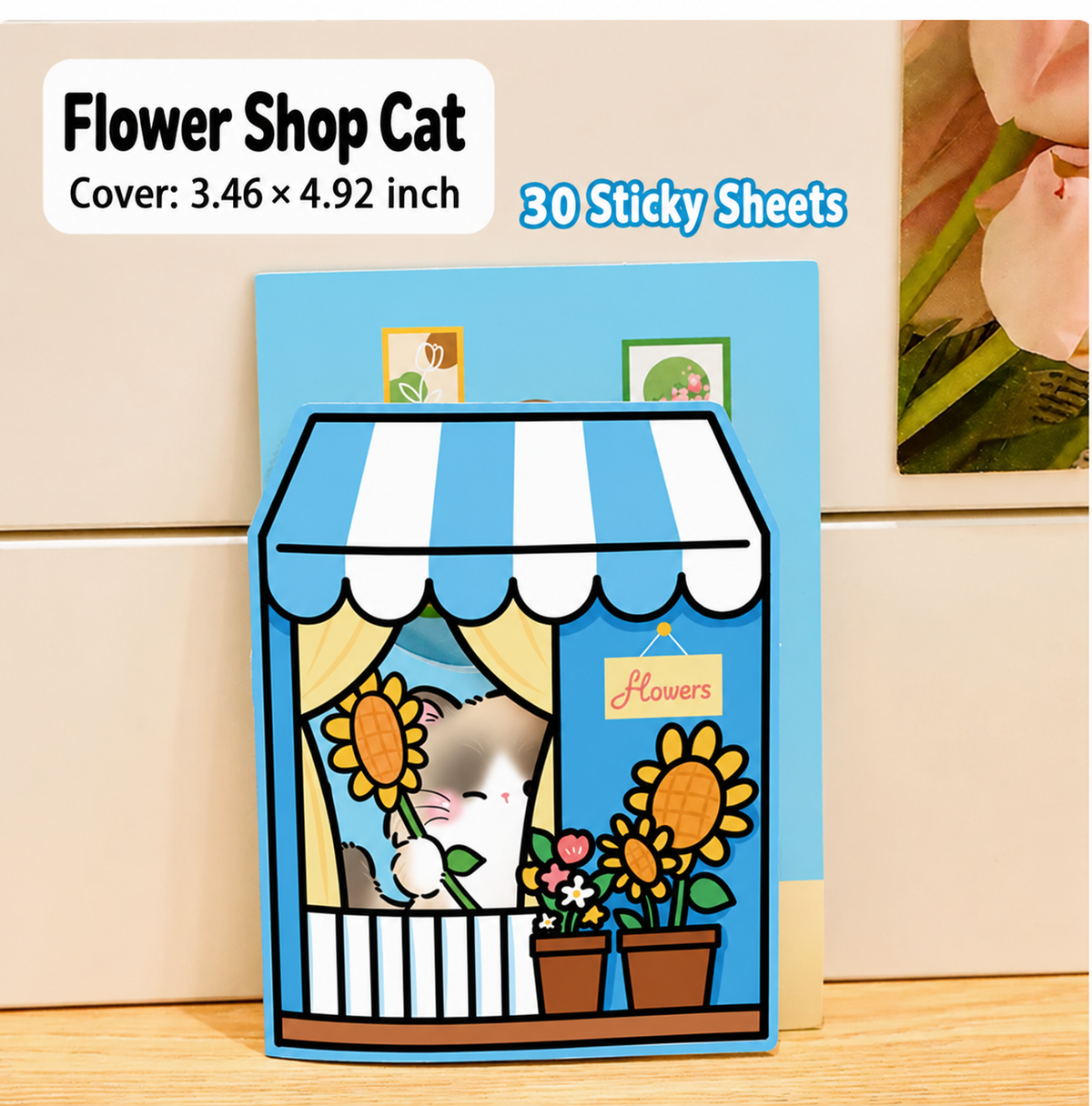 Peekaboo Cat – Window Sticky Notes | 30 Sheets, 4 Styles