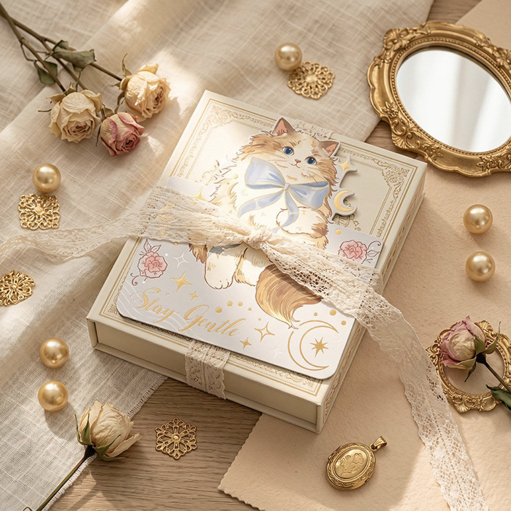 Whiskered Wishes – Gold Foil Cat Stand-Up Greeting Card (6 Designs)