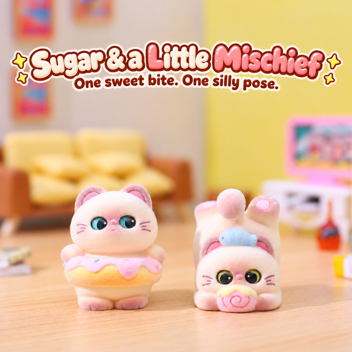 Siamese Sweet Shop – Flocked Cat Blind Box, 6 Designs + Secret