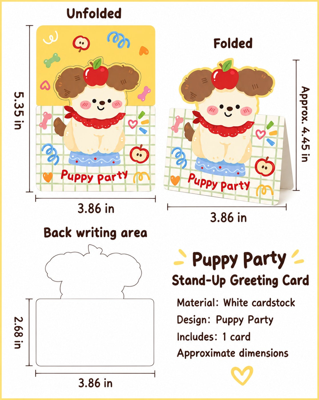 Puppy Party – Stand-Up Dog Greeting Card