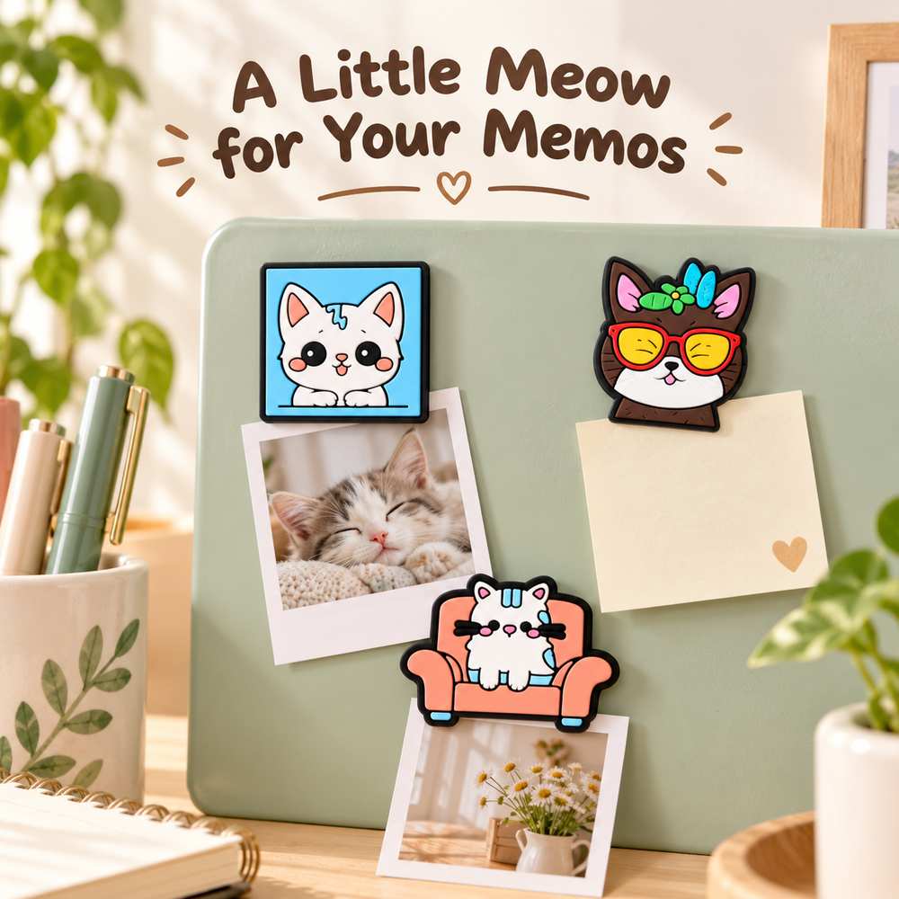 Purr-sonality Cats – Mini PVC Fridge Magnets, 19 Styles