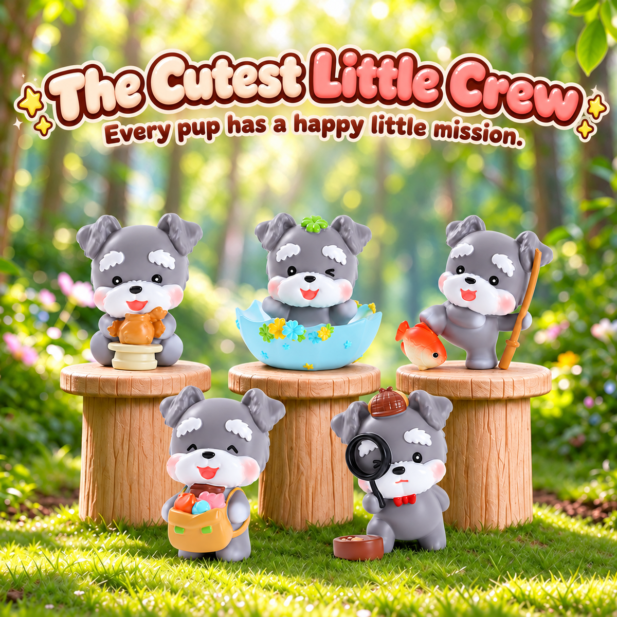 Schnauzer Puppy Agency – Dog Blind Box, 6 Designs + Secret