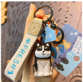 Dog Family – Wood-Carved Look Resin Keychains | 4 Styles