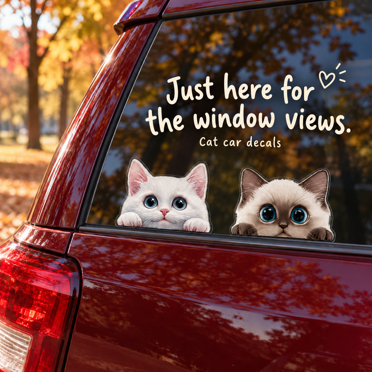 Peeking Cat Car Decal – Cute Kitten Sticker for Rear Window, Car Body & Scratch Cover, Waterproof, 7 Styles & 2 Sizes