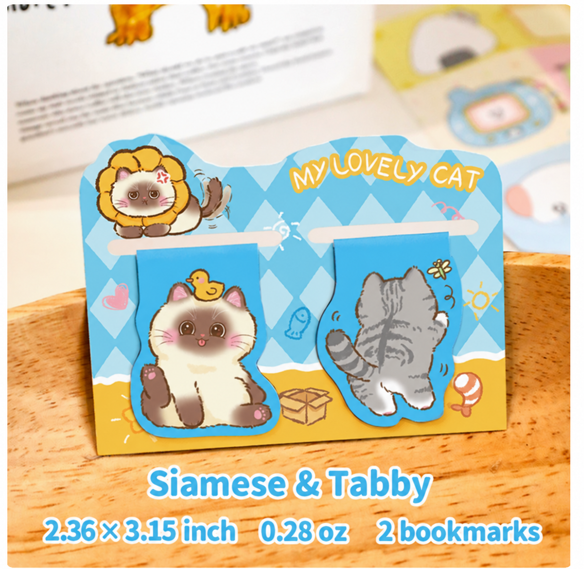 My Lovely Cat – Magnetic Bookmarks | Set of 2, 4 Styles