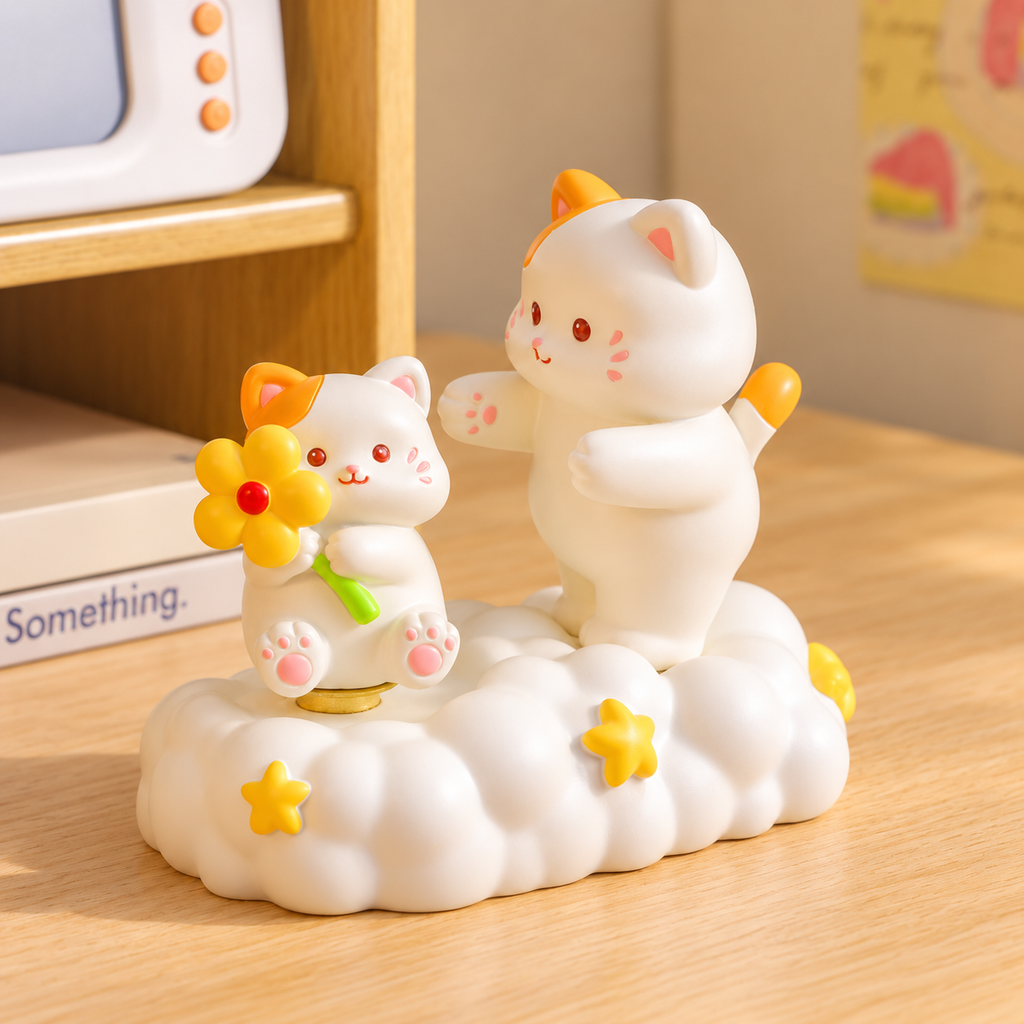 Interactive Spinning Cat Figurine – Cloud & Garden Designs｜2 Styles