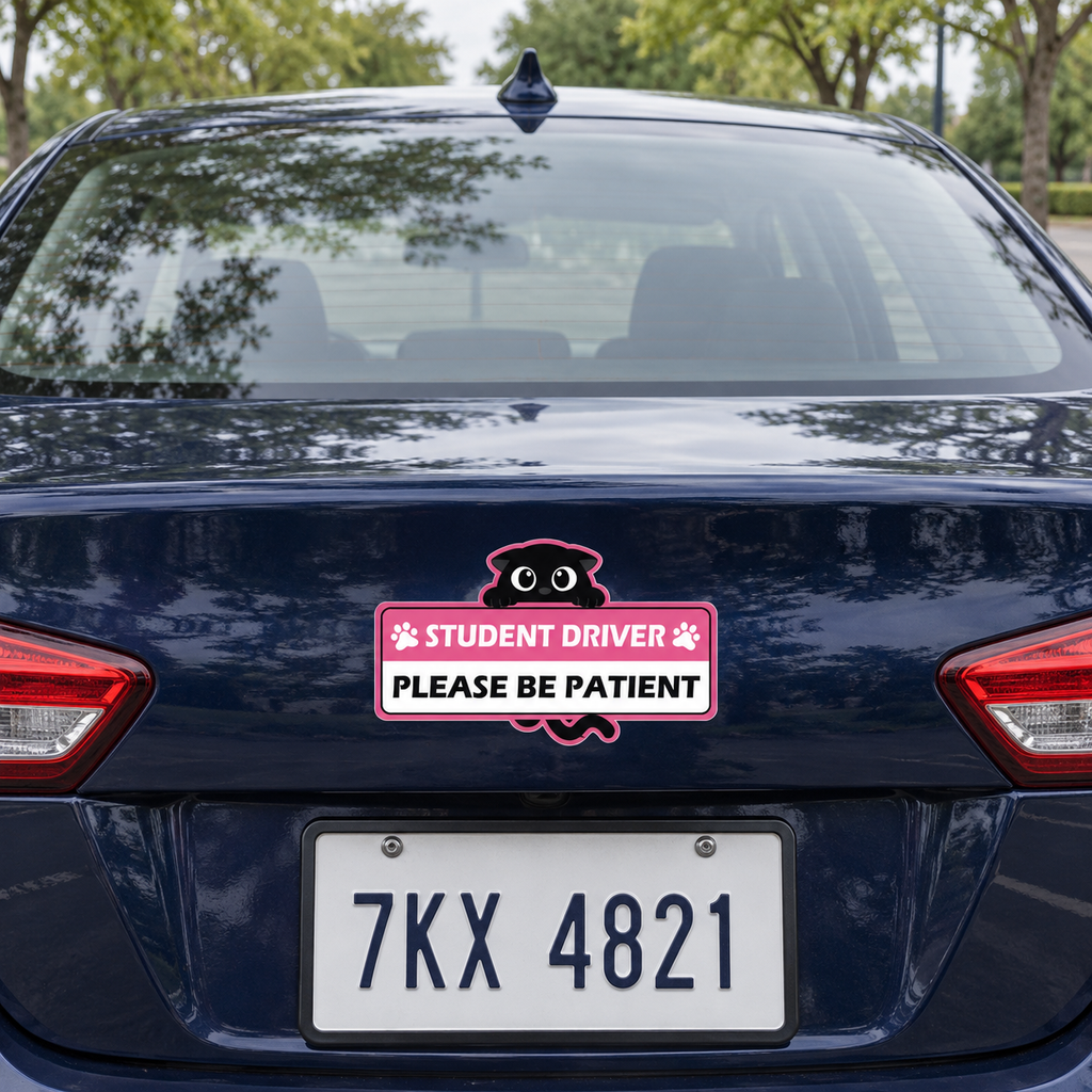 Purrfectly Learning — Glow-in-the-Dark Cat Car Magnets 🐾 ｜4 Designs