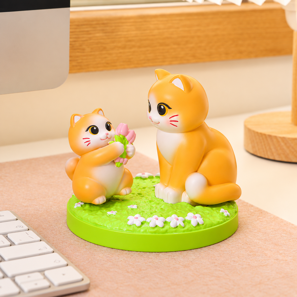 Interactive Spinning Cat Figurine – Cloud & Garden Designs｜2 Styles