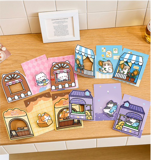 Peekaboo Cat – Window Sticky Notes | 30 Sheets, 4 Styles