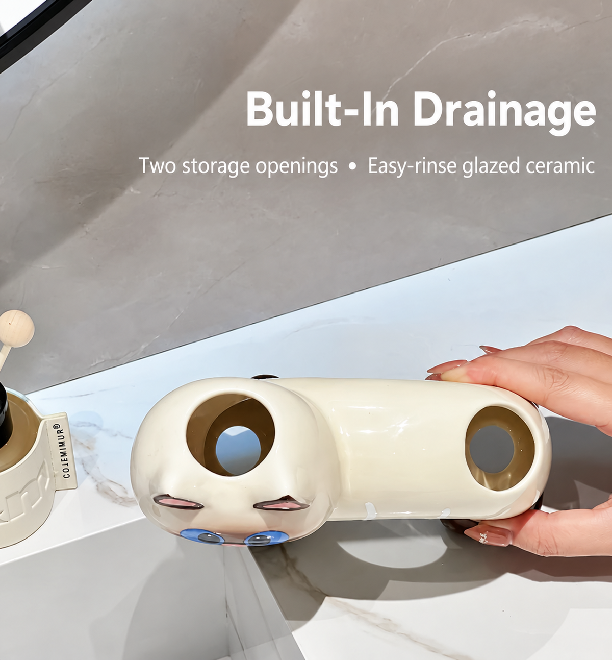 Brush Buddies – Ceramic Cat Toothbrush & Toothpaste Holder | 3 Styles