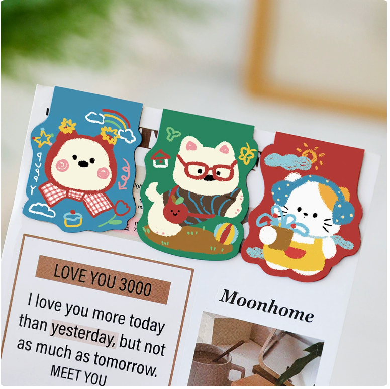 Have Fun – Retro Animal Magnetic Bookmarks | 4 Styles, Set of 2 each style