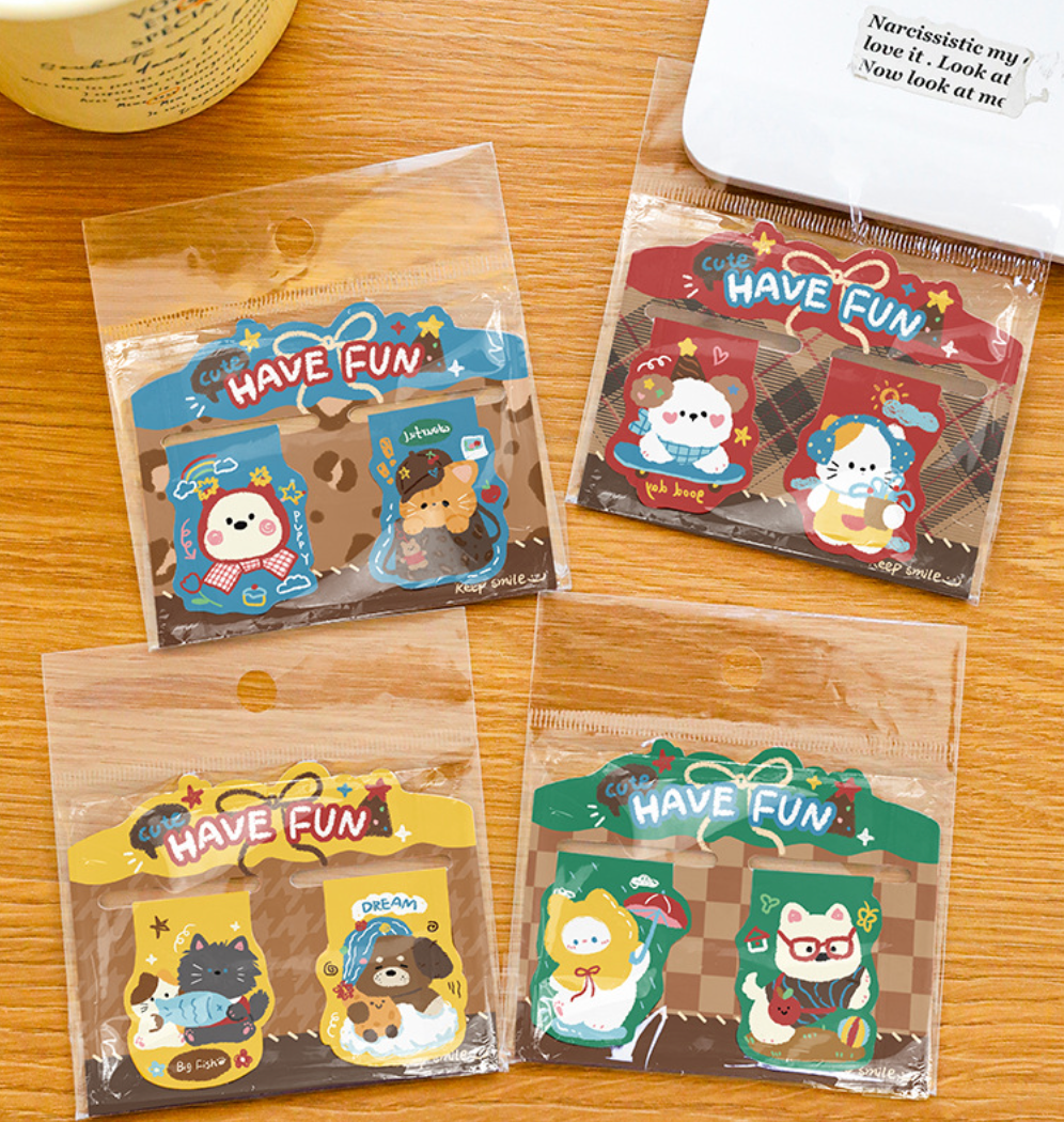 Have Fun – Retro Animal Magnetic Bookmarks | 4 Styles, Set of 2 each style