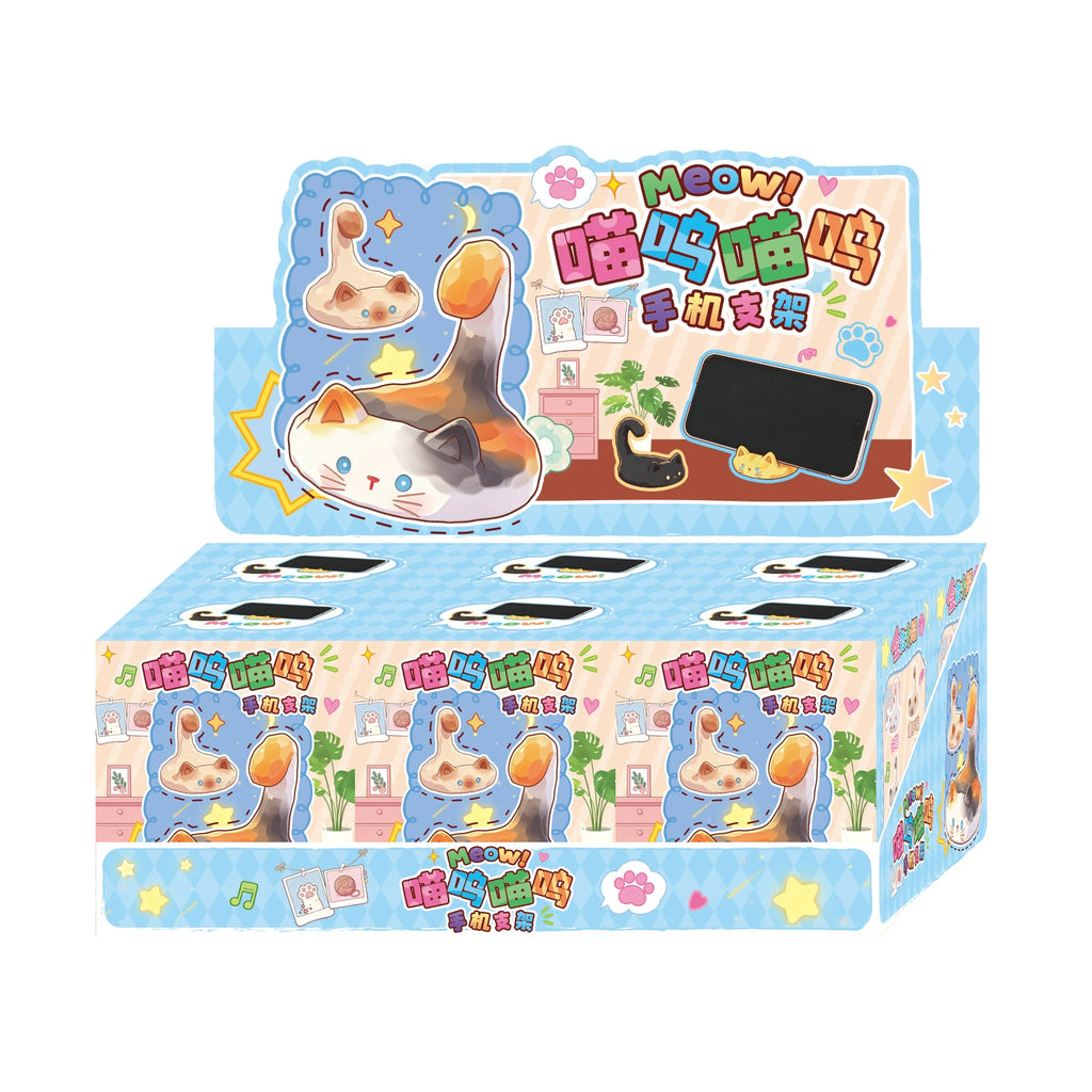 Meow Meow Phone Stand Blind Box – Melted Cat Phone Holder Figures, 6 Designs + Secret (1/24)