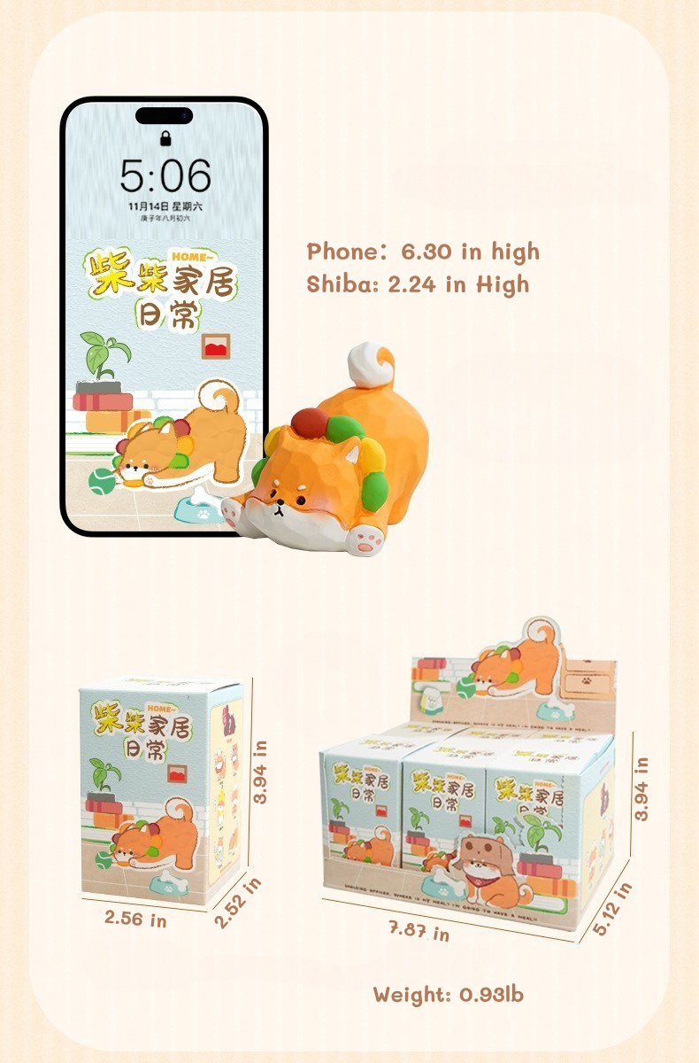 Shiba Inu Blind Box – "Shiba Home Life" Mini Figure Series, Cute Dog Desk Decor (1 Box / Full Set)
