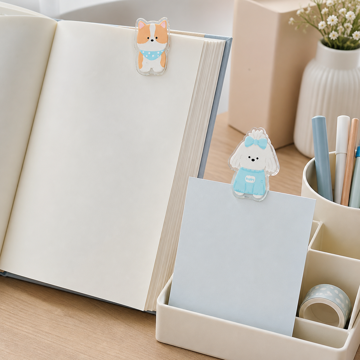 Cute Animal Double-Sided Clips – Set of 10 Acrylic Note & Snack Clips