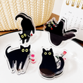 Black Cat Silhouette Double-Sided Clips – Set of 4 Acrylic Note & Snack Clips