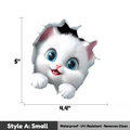 3D Cat Car Decal – Peeking Kitten Scratch Cover Sticker for Bumper & Car Body, Waterproof, 6 Styles & 3 Sizes