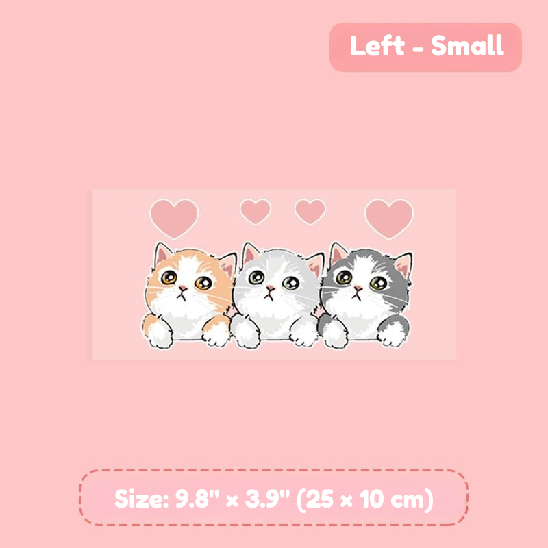 Peeking Kittens Car Decal – Watercolor Cat Scratch Cover Sticker for Car Door & Bumper, Waterproof, Left/Right Facing, 3 Sizes