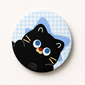 Peekaboo Cat Leather Car Coaster, set of 2