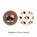Beret Puppy Leather Car Coaster, set of 2