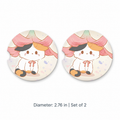 Calico Cat Adventures Leather Car Coaster - Set of 2