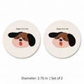 Happy Every Day Pet Leather Car Coaster, Set of 2