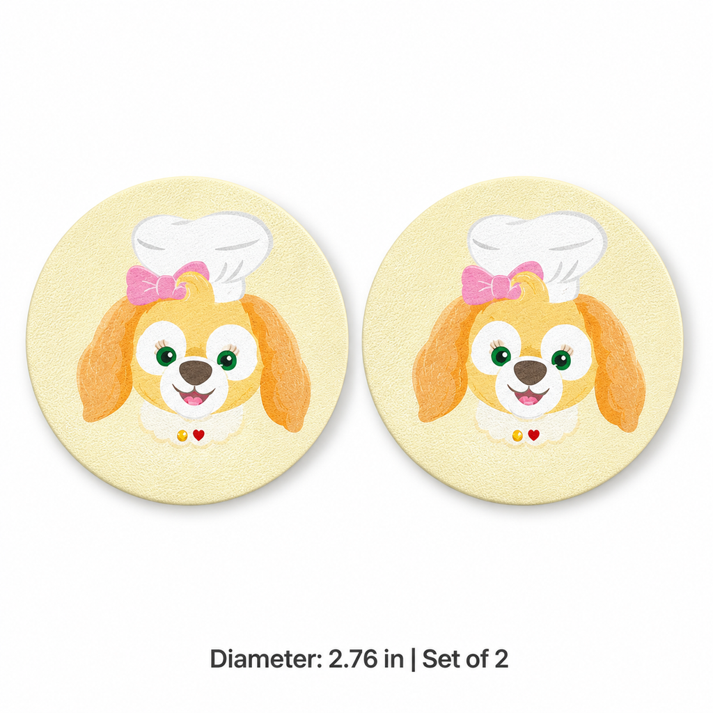 CookieAnn Leather Car Coaster, Set of 2