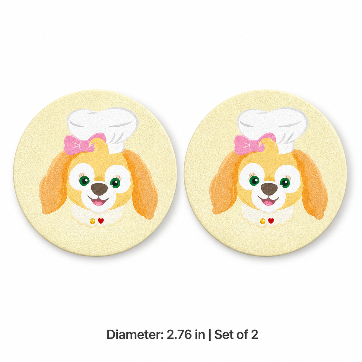 CookieAnn Leather Car Coaster, Set of 2