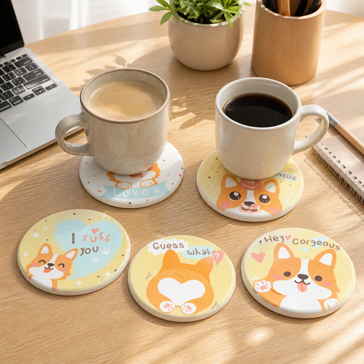 Cute Corgi Diatomite Coaster | 5 Styles
