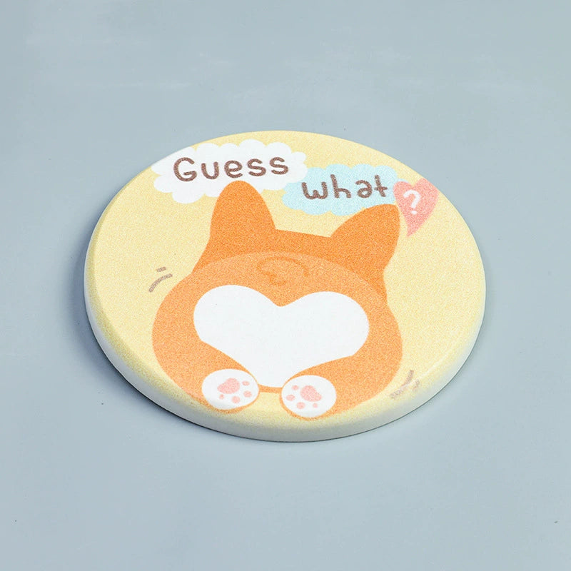 Cute Corgi Diatomite Coaster | 5 Styles