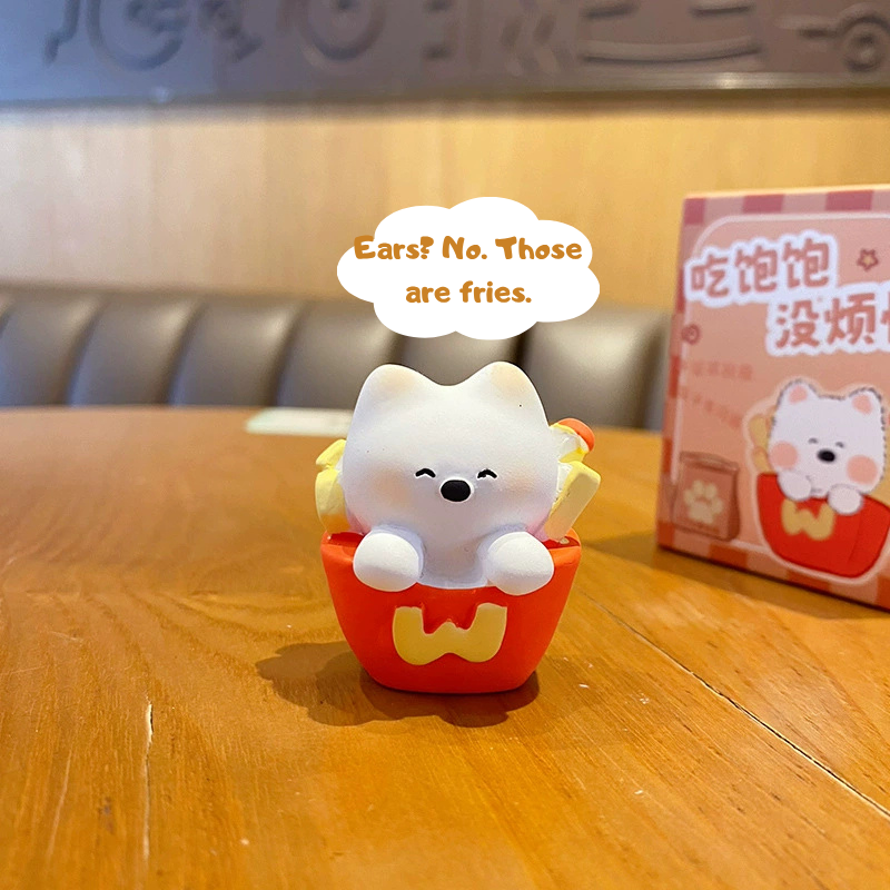 Foodie Westie Mini Figurines – Cute Resin Dog & Food Desk Decor, 6 Styles (Single or Full Set)