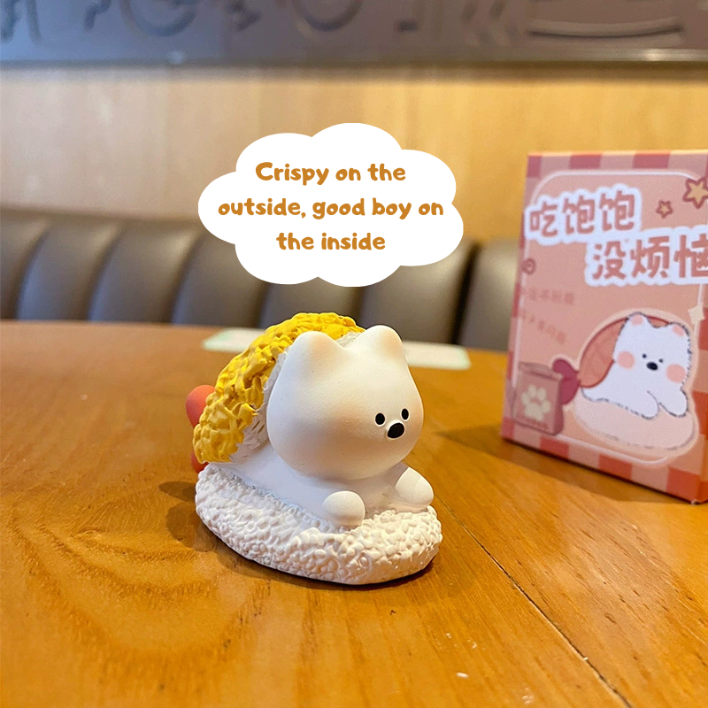 Foodie Westie Mini Figurines – Cute Resin Dog & Food Desk Decor, 6 Styles (Single or Full Set)