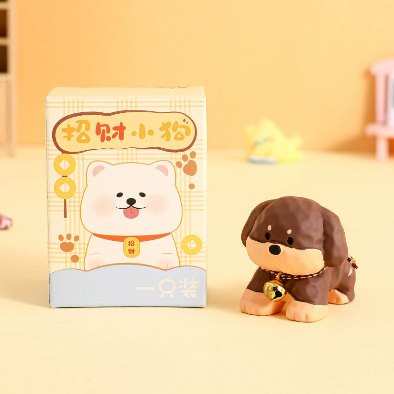Lucky Puppy Resin Ornament – Cute Wagging Tail Dog Figurine