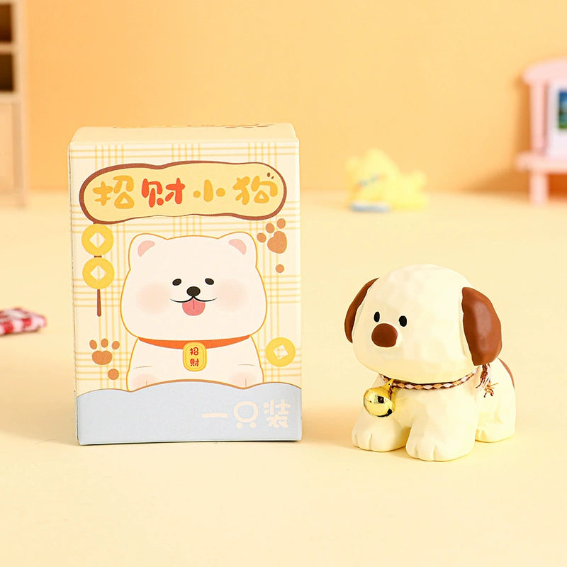 Lucky Puppy Resin Ornament – Cute Wagging Tail Dog Figurine