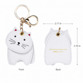 FluffyHunt PU Leather Layered Animal Keychain – Cat & Shiba Dog