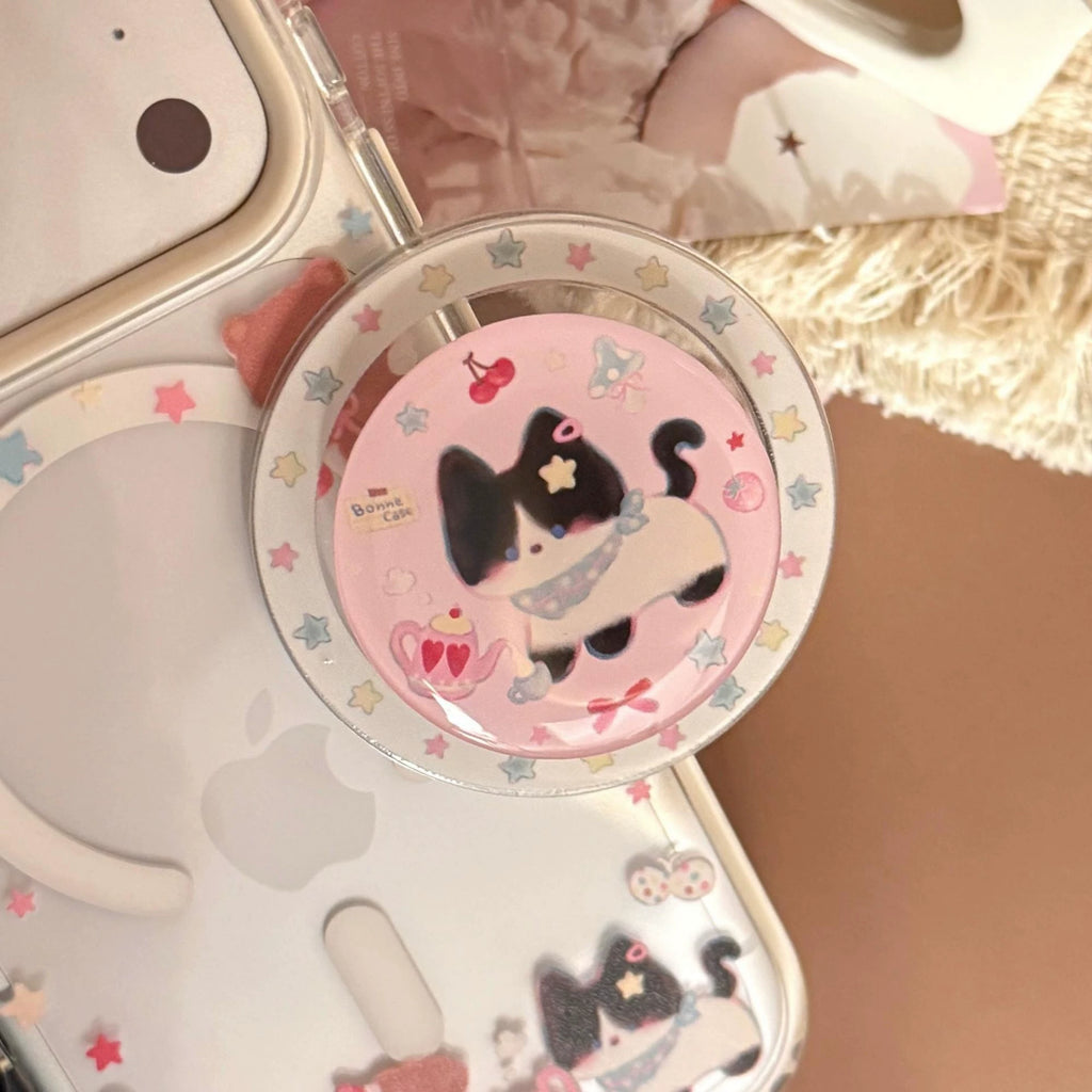 Kitty Drop MagSafe Phone Stand & Grip – Glossy Resin Magnetic Kickstand (8 Styles)