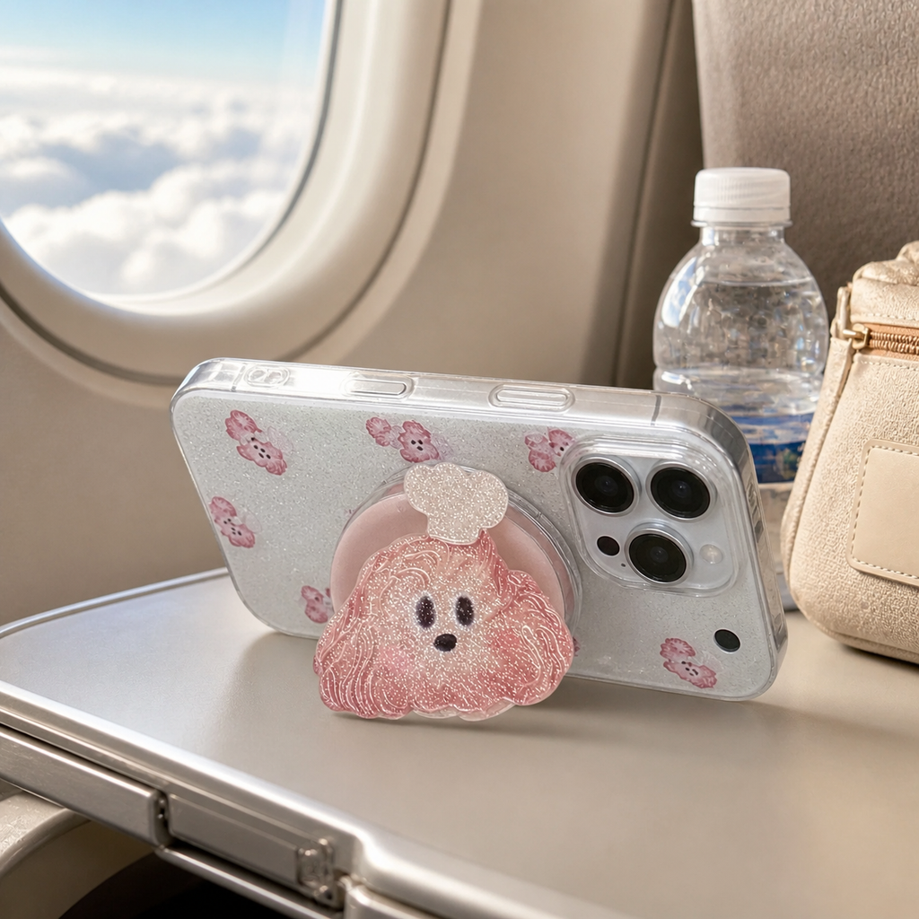 Cute Cookie Puppy MagSafe Phone Stand | Sparkly Acrylic Grip Stand