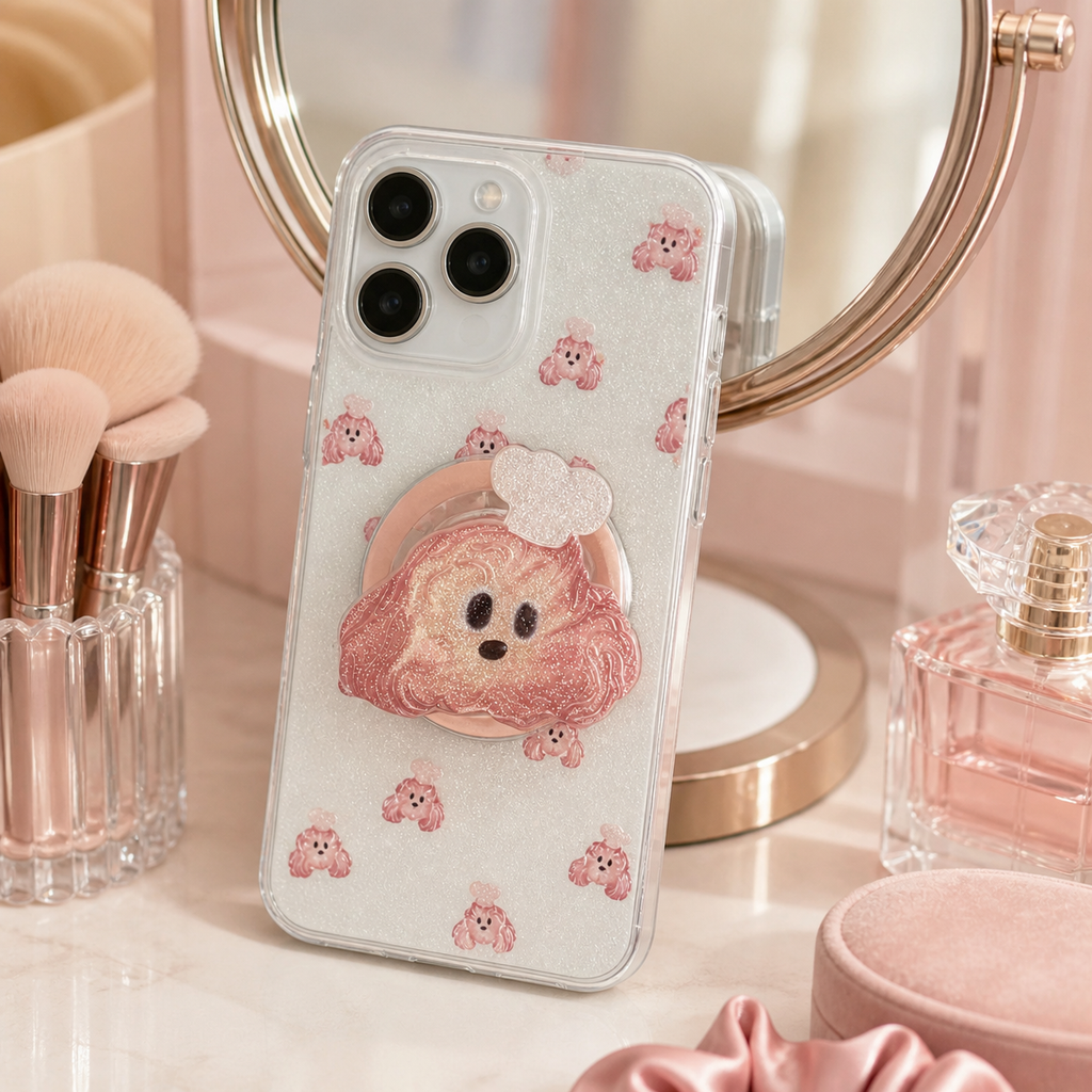 Cute Cookie Puppy MagSafe Phone Stand | Sparkly Acrylic Grip Stand