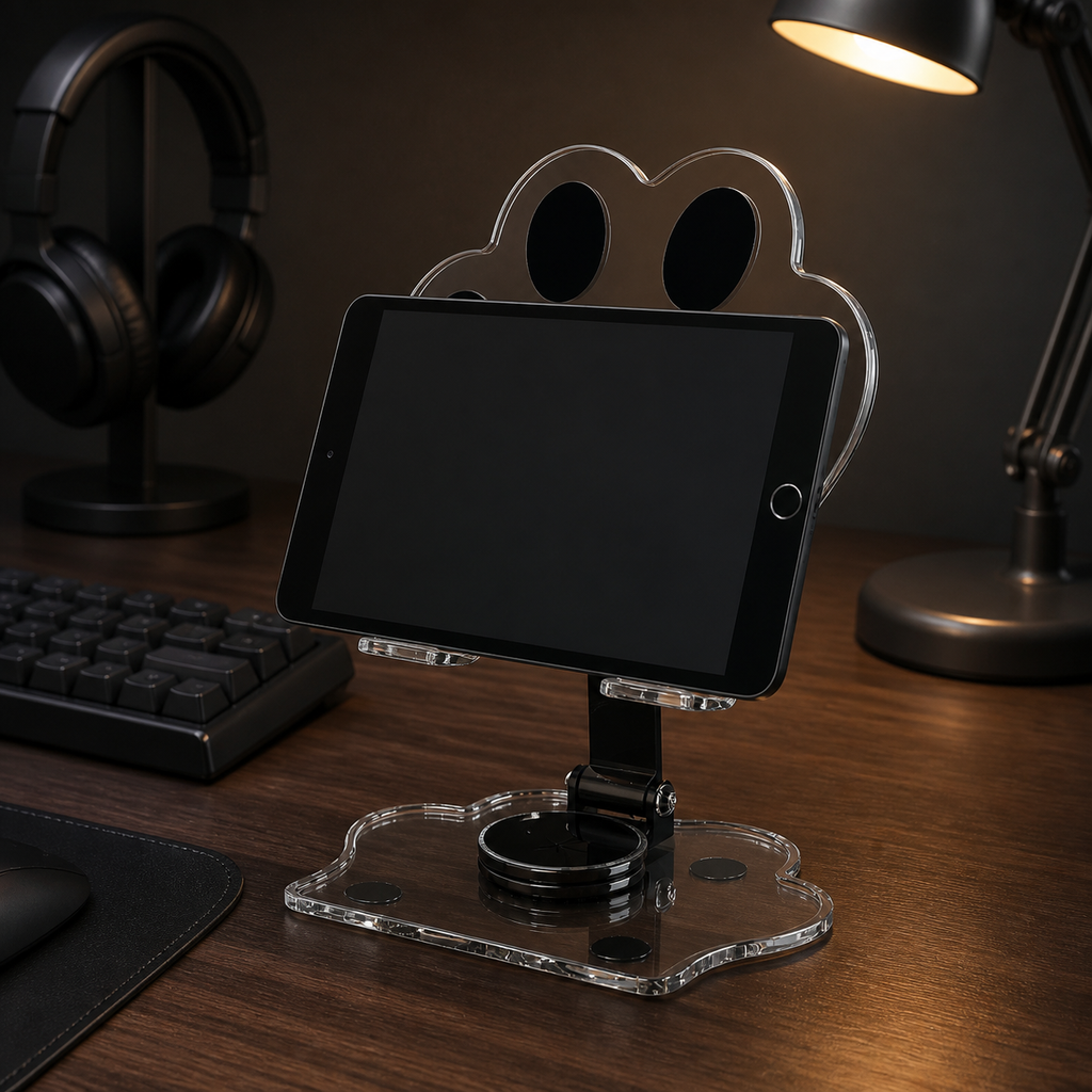 Cute Cat Paw Acrylic Phone Stand | 360° Rotating iPad & Phone Holder