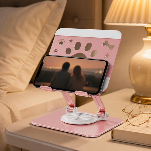 Cute Cat Paw Cutout Phone & Tablet Stand | Heavy-Duty Carbon Steel