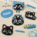8 Styles Black Cat & Word Embroidered Patches – Mix & Match! Self-Adhesive Stick-On Appliques